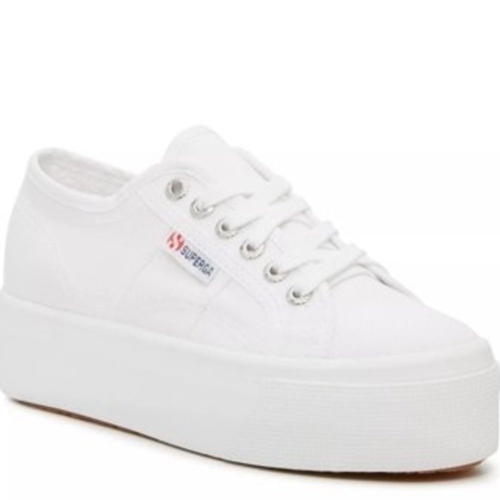 Superga Women's Classic White Sneakers 38
